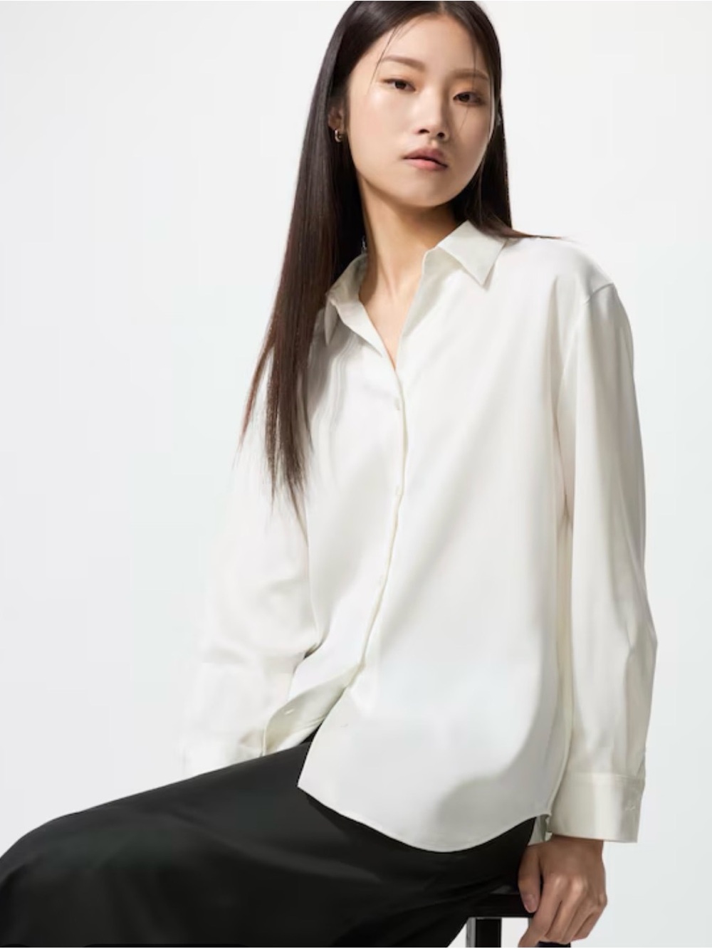 UNIQLO-Satin Button Up Top
